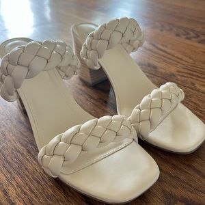 Gorgeous NEW Dolce Vita heels have two braided bands, block heels, a square toe